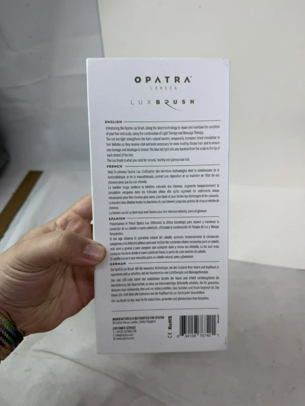 UNUSED Opatra Lux Brush Hair Scalp Treatment Vibrating Technology Red Blue Light